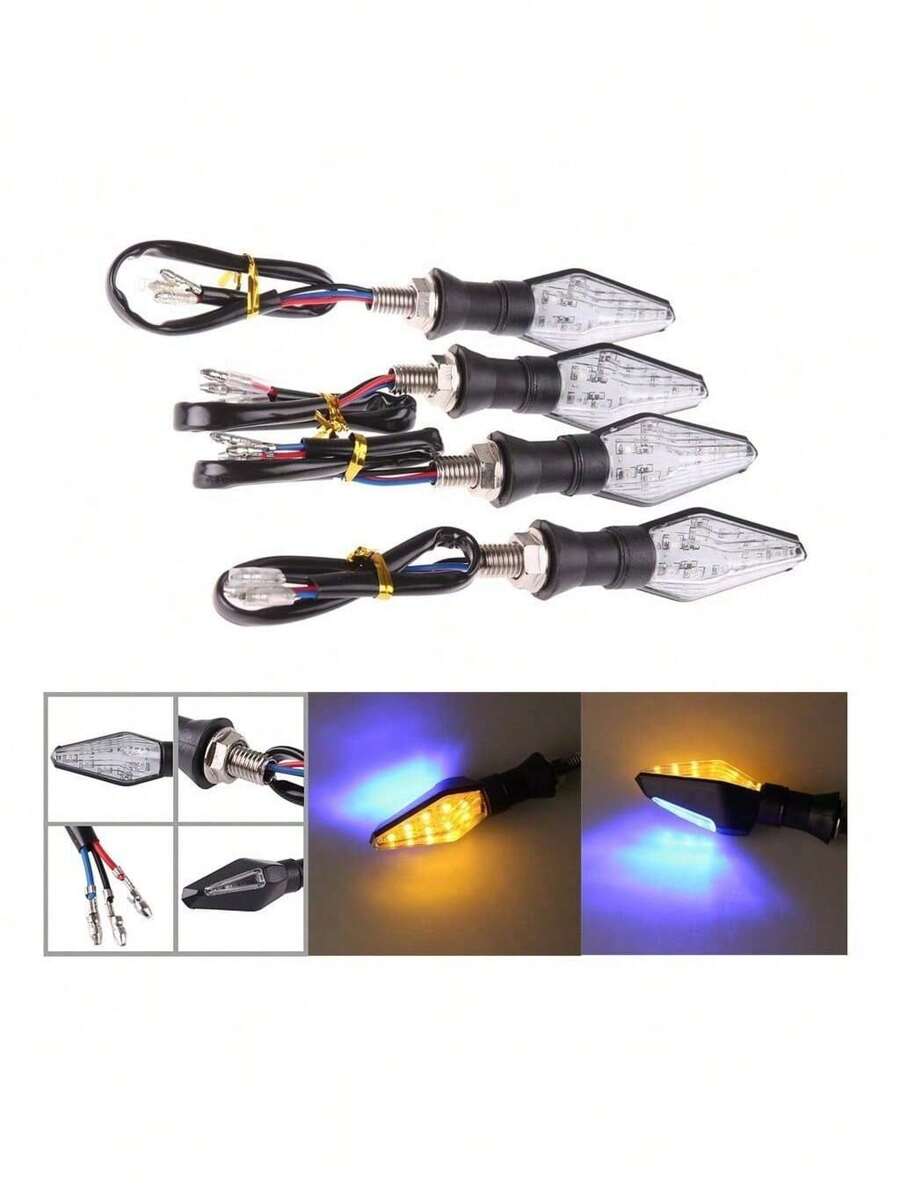 Kit Pisca Seta Para Moto De Led  Universal Com Traseira Led Lightes De Acessorios - Multicolorido - Visão 1