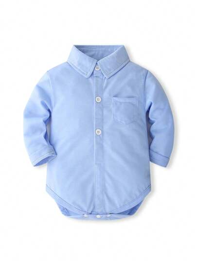 KIMOCAT Tutina a tinta unita a maniche lunghe per neonati, adatta per l'autunno/primavera