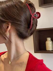 2 Stücke elegante, einfache hochwertige große rote quadratische gekreuzte Haarspangen für Frauen, Alltagshaarklammern, Haarklammer für Dutt-Frisur, vielseitige Haarzubehör, geeignet für Herbst/Winter, Weihnachten, Valentinstag, Neujahr, Eid, Ostern Geschenke Schönheit Haarklammern