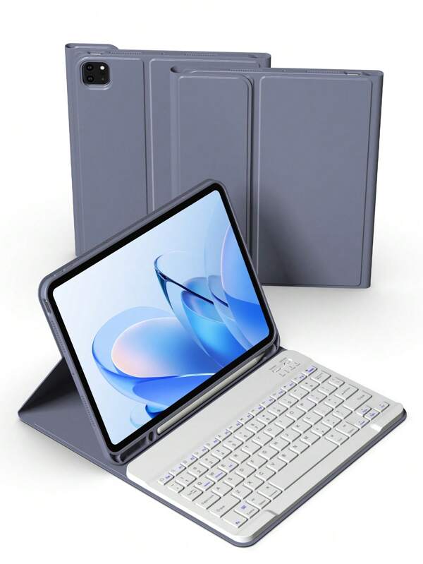 Keyboard Case For IPad 10th Generation With Wireless Keyboard And Pencil Holder,Detachable Wireless Bluetooth Keyboard Battery 150 MAh,Auto Sleep/Wake Function For IPad Air4/Air5 7th/8th/9th 10.2 Inch-Dusty Purple