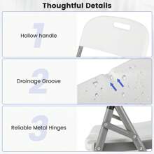 Lifezeal Folding Chairs Set Of 4/8/12 HDPE Plastic Chairs With Metal Frame For Home Office - White - 12 Pieces - View 6