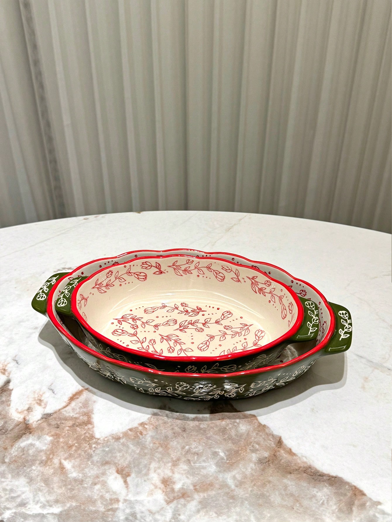 طقم أواني خزفية مطلية يدويًا بطراز قديم، أدوات طهي...