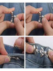 Adjustable Waistband Buckle Waist Sewing-Free Detachable Jeans Waist Stretch Big Change Small Metal Extender Button,Cute Butterfly Shaped Waist Tightener Buckle Pants Pins For Jeans, Skirts, Pants, Collar Buttons Brooch Pins For Women And Men, Metal Durable, Fashion And Detachable Pants Clip, Bag Accessories For Girl, Student And Gift For Mom And Friends Back To School