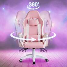 TUKAILAi Ergonomischer Gaming Stuhl Computer Drehstuhl Mit Kopfstütze Und Lendenwirbelstütze, Höhenverstellbar, Drehbar, Hohe Rückenlehne, Rennstühle