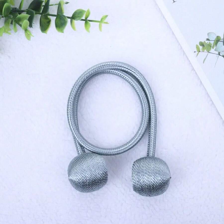 Magnetic Ball Curtain Tiebacks Tie Rope Accessory Rods Accessoires Backs Holdbacks Buckle Clips Hook Holder Home Decor - Dark Grey - View 1