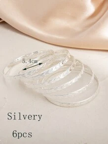 6pcs 3-9Y Kids Bling Bling Carved Heart Shaped Sparkling Bangle Bracelets For Valentine's Day - Multicolor - View 10
