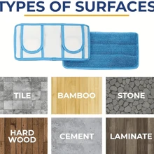1/2pcs Detachable Replacement Pads For Flat Mop, Durable Washable Mop Pads, Dust Mop Heads, Soft Mop Refill Heads, Super Absorbent And Easy To Clean, Cleaning Supplies, Cleaning Tools, Essential For Back To School