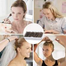 150pcs Mini Brown Bobby Pins With Storage Box For Women And Girls, Non-Slip Hair Clips For All Hair Types Claw Clips Hair Claws Hair Barrettes, School Stuff, Hair Accessories, Head Accessories, Hairpin - Multicolor - View 2