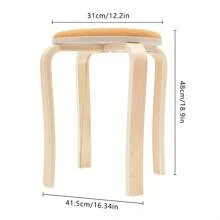 Set Of 8 Stacking Wooden Stools Stackable Stools Modern Stackable Round Stools - 1 - View 6