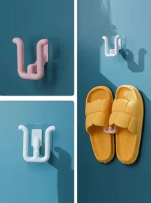 Estantería de almacenamiento para baño montada en la pared - Organizador ahorra espacio para pantuflas y artículos esenciales, plástico duradero, estantería para pantuflas de baño montada en la pared, estantería de drenaje universal para baño para interiores - Multicolor - Ver 3