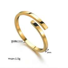 Custom Engrave Promise Ring For Women Stainless Steel Tiny Open Two Name Initial Personalized Ring 2mm Thin Gifts - Multicolor - View 3