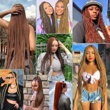 1/3/7 Packs Braiding Hair Pre Stretched 20/26/30 Inch Prestretched Knotless Kanekalon Hair Long Straight Synthetic Box Braids Yaki Texture Hot Water Setting Hair Extensions, 4# - Black Brown - View 6