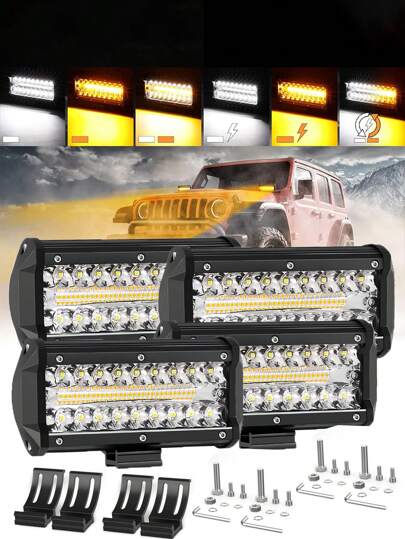 FLYANT 7 Inch 20W Work Light Bar Spot Flood Off-Road Truck Lights, High Brightness Off-Road Spot And Flood Combination - SUV And Truck Off-Road Light Bars For Pickup Trucks, ATV's, SUV's, Trucks, Boat Auto Accessories LED Lights