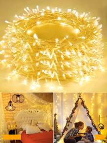 10/20/40/80 Warm Color LED String Lights, Steady & Flashing Firefly Lights, Romantic Decor Lights For Valentine's Day, Battery Powered (Batteries Not Included), Suitable For Indoor/Outdoor, Music Festivals, Weddings, Yards, Living Rooms, Bedrooms