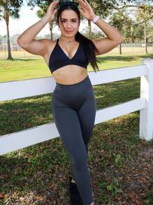 VOYJOY Mandy Scrunch Legging For Women Seamless Workout Leggings Butt Lift Yoga Pants Gym Booty Tights - 深灰色 - 查看 6