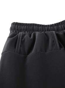 Men's Fashion Printed Shorts With 2 In 1 Design And Pockets, Summer Outdoor Sports Drawstring Shorts
