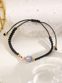 Sports-Themed Adjustable Braided Drawstring Bracelet With Football, Basketball, Baseball, Volleyball, Tennis Pendant Charms For Men - Multicolor - View 10