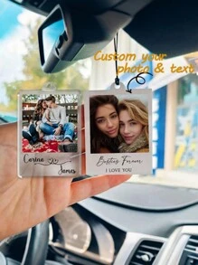 Personalised Photo Car Ornament Hanging Car Any Image Driving Test Pass Gift Idea First Car Charm Gift - Multicolor 2 - View 2