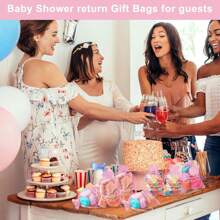 Tas Kado Baby Shower Organza Transparan Warna Pink Ukuran 4x6 Inci, Tas Souvenir Baby Shower Kecil dengan Jaring Serut, Untuk Souvenir Pesta, Kosmetik, dan Tas Kado - Berwarna merah muda - View 7