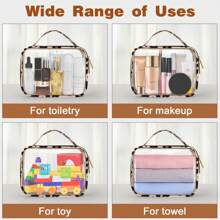 4 Packs Clear Travel Makeup Bag, TSA Approved Toiletry Bag, Transparent Makeup Bags With Handles, Quart Size Clear Toiletry Bags, Double-Layer PVC Clear Cosmetic Bags For Women And Men, Carry On Airport Airline Compliant Bag. Wash Bag Bathroom Beach Beach Bag Vacation Holiday Essentials School Supplies Travel Essentials Ladies Dorm College Holiday Winter,For Holiday Beach, Bathroom Collection, Bedroom Collection, Large Capacity - Leopard - View 5