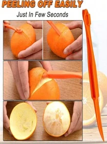 1pc/6pcs Orange Peeler,Peeler Tool,Plastic Peeler Tool,Lemon Peeler,Citrus Peeler,Grapefruit Peeler,Orange Slicer,Easy Open Orange Peel Cutter Kitchen Accessories
