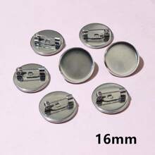 10 piezas, tamaño interno de 8-30 mm, base en blanco para broche de acero inoxidable 304, ajuste de cabujón, accesorios para hacer joyas DIY