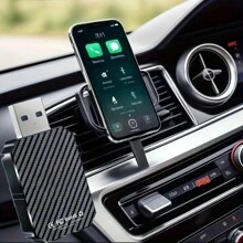 "Wireless CarPlay Adapter & 2-In-1 USB-C Converter, Compatible With IPhone And Android. Portable, Plug-And-Play, Supporting Music Streaming, Phone Calls And Navigation. With Universal Compatibility, Built-In Wireless Technology And No Battery Needed." - Black - View 7