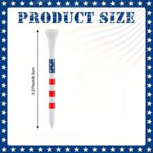 50/100Pcs American Flag Golf Tees Wood Patriotic Golf Tees USA Stars And Stripes Golfing Tees Reduce Sidespin And Friction For Men Women Golf Balls Game