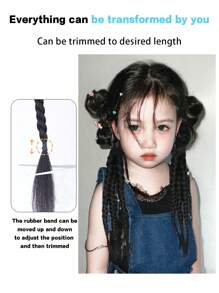 18 英寸合成接发辫子，Y2K 风格蝴蝶结马尾辫 - 彩色 - 查看 7