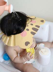 Yellow Baby & Toddler Ear Protection Shower Cap With Adjustable Strap, Cartoon Tiger Waterproof Bathing Cap For Kids - Yellow Tiger - View 9