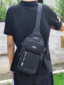 新款大容量男士胸包 多功能斜挎包 牛津布手提包 旅行後背包 旅行必備 度假必備包 男士腰包 夏季返校運動生活 春季學習用品腰包 - 灰色 - 查看 7