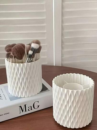 Soporte giratorio de 360° para brochas cosméticas, organizador de escritorio para maquillaje para lápices, barras de labios, brochas, cuidado de la piel - Taza multifuncional para bolígrafos y almacenamiento de herramientas de belleza, soporte creativo para brochas