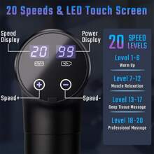 Muscle Massage Gun LCD Display Percussion Deep Tissue Muscle Massager 7 Speed Quiet - màu đen - Xem 5
