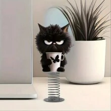 1pc Black And White Acrylic Cat Figurine Desktop Decor, Suitable For Desktop Spring Ornaments, An Ideal Gift For Parents And Friends Back To School