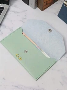 [Aangepast] Gepersonaliseerde PU Kunstleren Geld Envelop Portemonnee, Herbruikbare Geld Envelop Portemonnee Voor Geldverdeling, Minimalistische Effen Kleur Lange Portemonnee, Modieuze Casual Portemonnee, PU Kunstleren Multifunctionele Kaarthouder, Kaarthoes Envelop Kaarthouder, Geschikt Voor Zowel Mannen Als Vrouwen