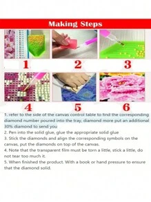 1 pieza Kit de Arte de Diamante DIY, Decoraciones de Pintura de Rhinestone, Regalo para Niñas Pequeñas, Principiantes Adultos Bordado de Diamante Mosaico, Adecuado para Decoración de Pared del Hogar y Habitación