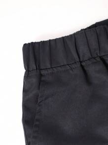 1pc Girls/Teenagers Casual Loose Straight Leg Cargo Pants With Pockets, Suitable For Indoor/Outdoor Activities, Spring/Summer/Autumn/Winter - Black - View 6