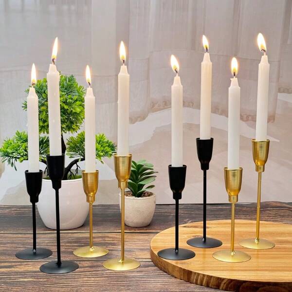 4 szt. metalowych świeczników z kutego żelaza, rekwizyty do zdjęć na kolację przy świecach, dekoracje urodzinowe na rocznicę ślubu, dekoracje stołu do salonu, romantyczne prezenty na walentynki, Boże Narodzenie