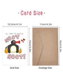 1 st. speelse Noot Noot leuke pinguïn wenskaart met envelop en sluitsticker - perfect voor veelzijdige gelegenheden verjaardag, jubileum, vrijgezellenfeest, vriendschapsdag,
