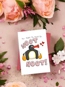 1 st. speelse Noot Noot leuke pinguïn wenskaart met envelop en sluitsticker - perfect voor veelzijdige gelegenheden verjaardag, jubileum, vrijgezellenfeest, vriendschapsdag,