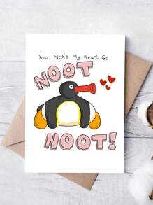 1 st. speelse Noot Noot leuke pinguïn wenskaart met envelop en sluitsticker - perfect voor veelzijdige gelegenheden verjaardag, jubileum, vrijgezellenfeest, vriendschapsdag,