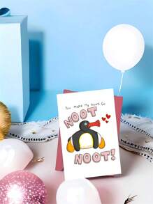 1 st. speelse Noot Noot leuke pinguïn wenskaart met envelop en sluitsticker - perfect voor veelzijdige gelegenheden verjaardag, jubileum, vrijgezellenfeest, vriendschapsdag,