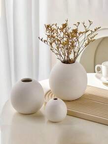 1pc/3pcs Round Vase Ornament Ins Nordic Round Vase Modern Simple Round Vase Decoration Ornament Round Vase Dry Flower Desktop Home Entrance Flower Arrangement Decoration Flower