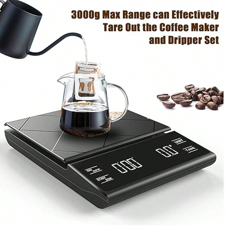 Kaffeewaage Digital Mit Timer - Wiederaufladbar Für Espresso Und Filterkaffee