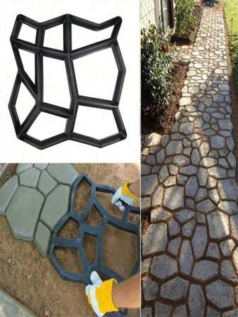1 pieza Molde reutilizable para pavimentación de cemento, baldosa de cemento, suelo grabado, pavimentación de jardín, molde para ladrillo de cemento y concreto, molde de piedra de camino DIY, molde para pavimentación de pavimentos, pavimentación para jardín y camino
