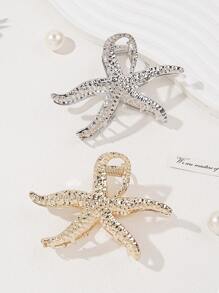 超大金属海星发夹复古海星发夹，高端发夹发饰，海洋风格发夹发夹发夹发夹发夹发夹，学校用品，学院秋冬发夹发饰女士度假装扮 - 彩色 - 查看 4