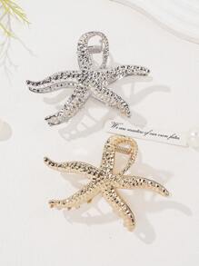 超大金属海星发夹复古海星发夹，高端发夹发饰，海洋风格发夹发夹发夹发夹发夹发夹，学校用品，学院秋冬发夹发饰女士度假装扮 - 彩色 - 查看 6