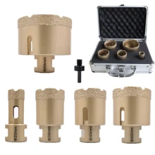 Gold 1/5/6/8/12PCS Set M14 Thread Dry Vacuum Brazing Marble Masonry Drilling Saw Diamond Drill Bit, Suitable For Ceramic Tiles, Granite And Marble - Multicolor - View 9