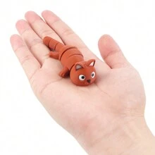 3D Printed Fully Articulated Keychain Pendant, Creative Stress Relief Cat Toy, Custom Printable - Multicolor - View 4