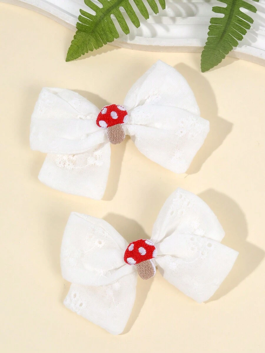 2 chiếc nơ cài tóc hình nấm cho bé gái mới biết đi Kẹp tóc hình nấm đáng yêu Kẹp tóc nơ trắng Kẹp tóc bằng vải mềm Kẹp tóc hàng ngày cho bé gái Kẹp tóc cho trẻ em Phụ kiện tóc cho bé - Nhiều màu - Xem 1